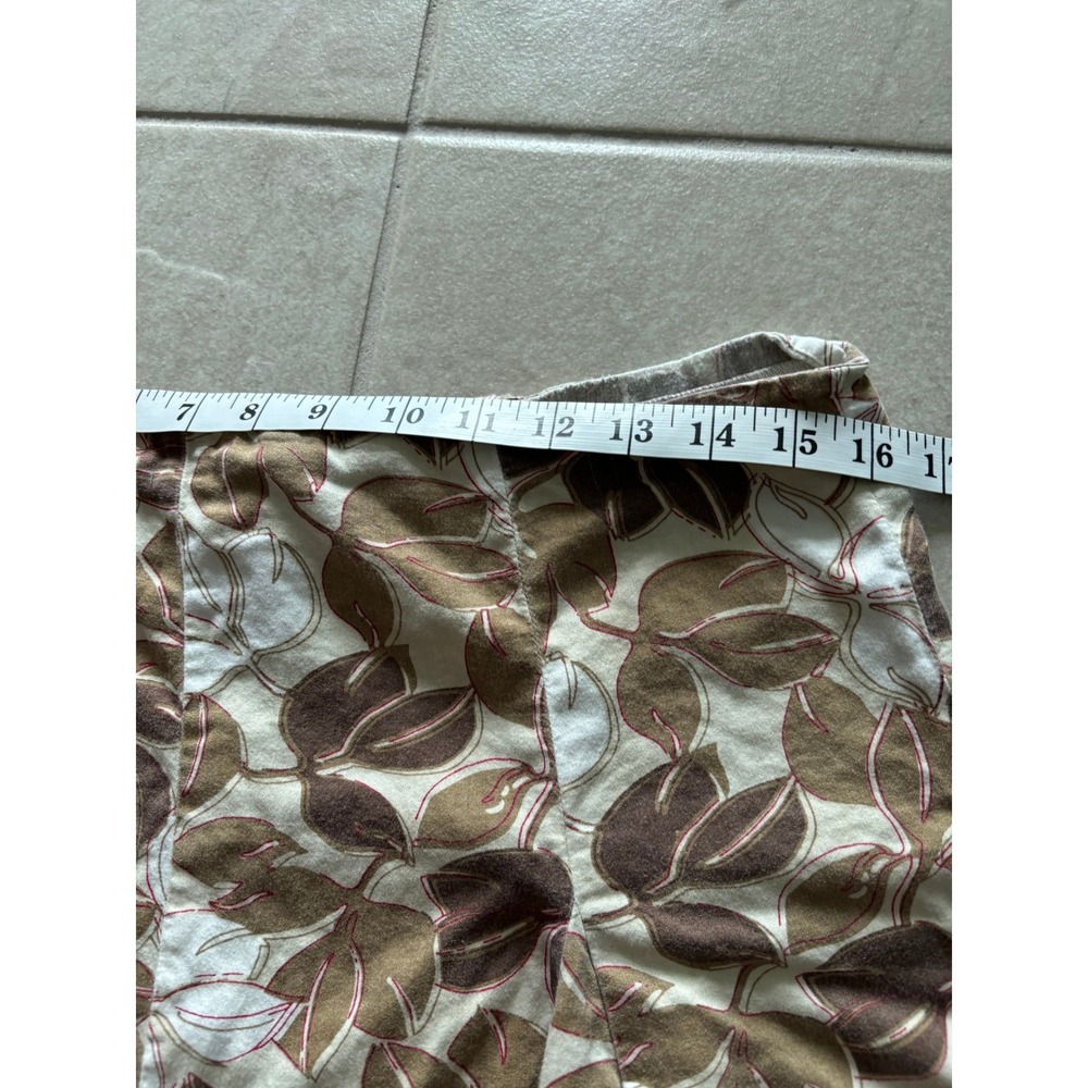 Vintage Merona Skirt Womens 10‎ Brown Leaves Pleated Preppy Y2K Career Coquette - Picture 7 of 8